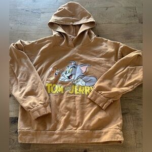 Tom & Jerry kids Tan Cotton Blend made in Italy hoodie